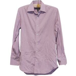 Bonobos Men Gingham Button Up Shirt Small Pink Tailored Fit Country Club Preppy